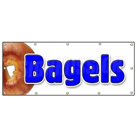 Signmission BAGELS 1 BANNER SIGN made fresh daily baked water bialys new york style B-120 Bagels 1
